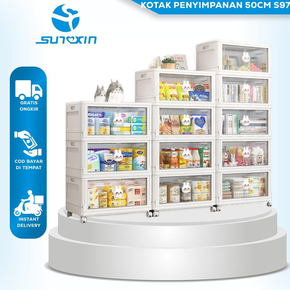 Terlaris Sunxin Kotak Penyimpanan 50Cm S97 / Lemari Pakaian Anak / Box Storage Plastik Box Penyimpan