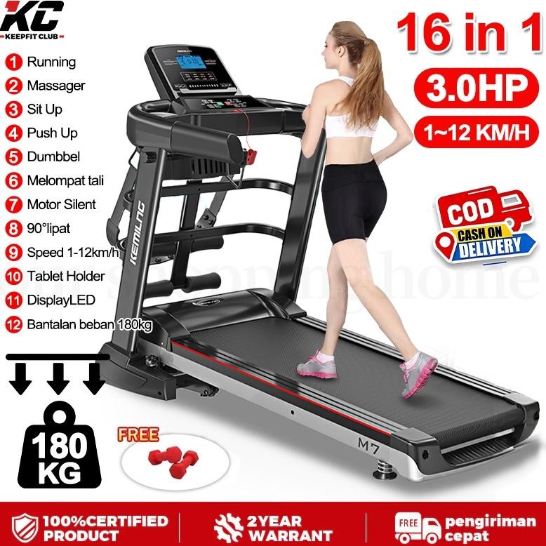 Ultra Tenang Treadmill Listrik 2.0HP Treadmill Elektrik Cerdas Treadmill Rumah SURPABAYA READY STOCK