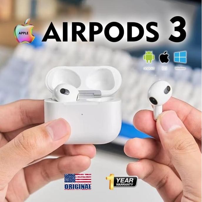 TERMURAH - Original App1e AirPods 3 Generation 2023 / AirPods Gen 3 AirPods iPhone With Wireless Cha