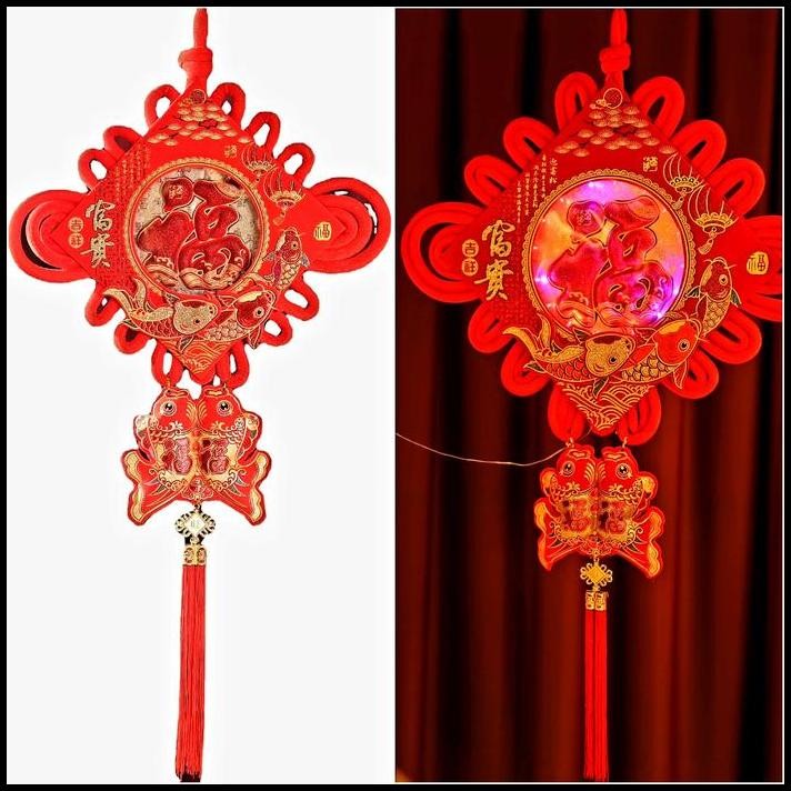 Chinese Knot Zhong Guo Jie Dekorasi Lampu Lampion Tassel Merah Jumbo