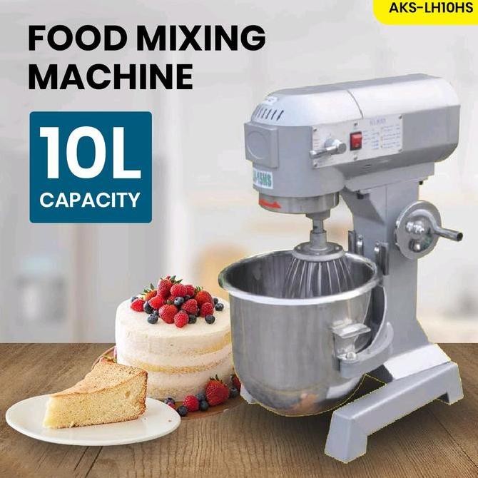 TERMURAH - AKS-LH10HS Mesin Pengaduk Adonan Roti 10L Kapasitas 450/260/120 rpm Mesin Mixer Kue Plane