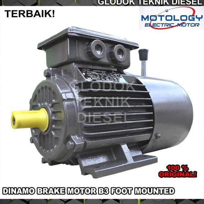 Brake Electric Motor 4 Pole 3 Phase 3 Hp 2,2 Kw Motology Jerman