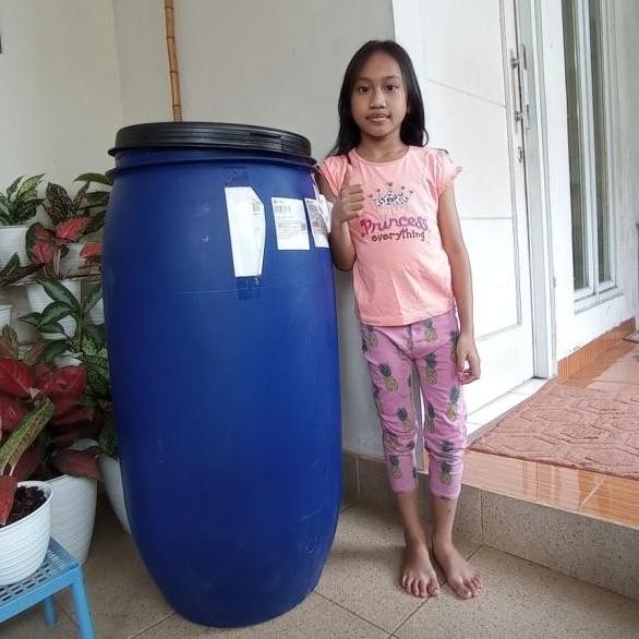 Tong plastik / Drum air / Drum tempat sampah 150 Liter L - Biru