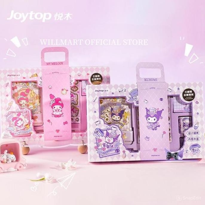 

Sanrio Kuromi Notebook Fullset 6 In 1 Gift Box / Diary Gift Box Kuromi & Melody / Sanrio Diary Set