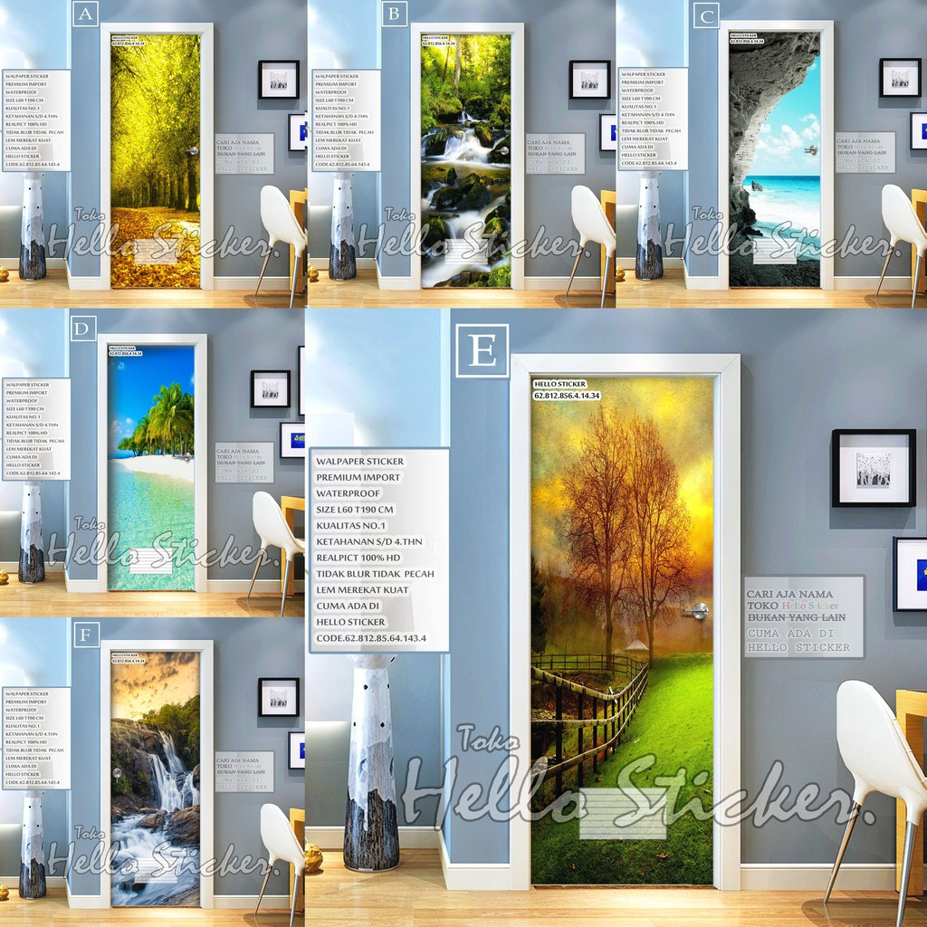 Stiker Pintu Wallpaper Pintu Kamar Mandi