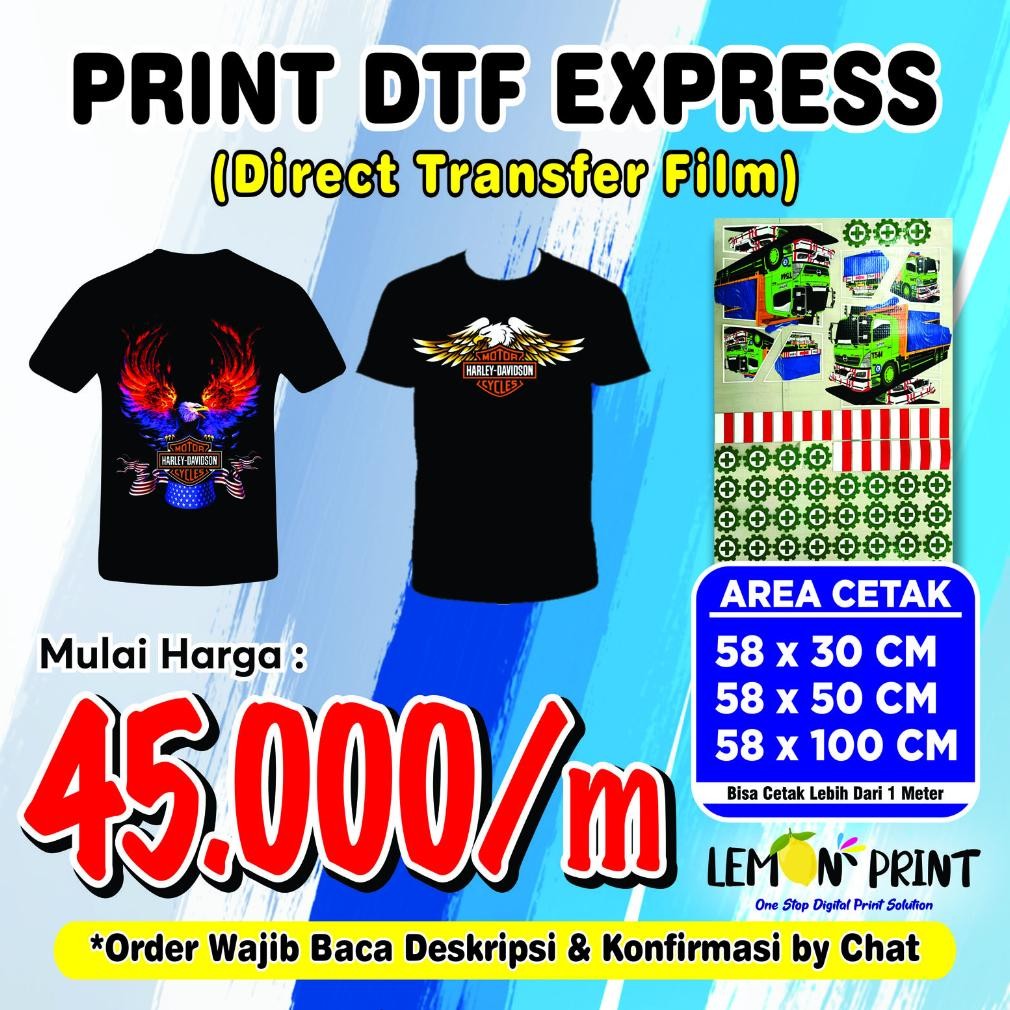Kekinian Cetak Murah DTF Meteran/Print DTF Sablon Satuan/Surabaya Cetak Cepat ~