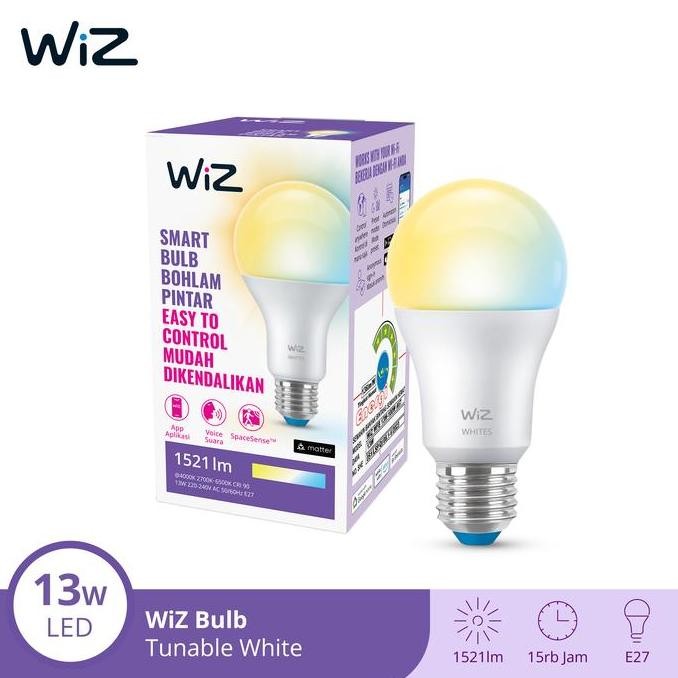 WiZ Lampu Smart LED 13W WiFi Smart Bulb TW Putih