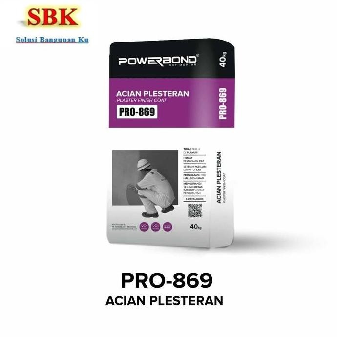 Semen Mortar Powerbond Acian Plesteran PRO-869 40Kg 1zak