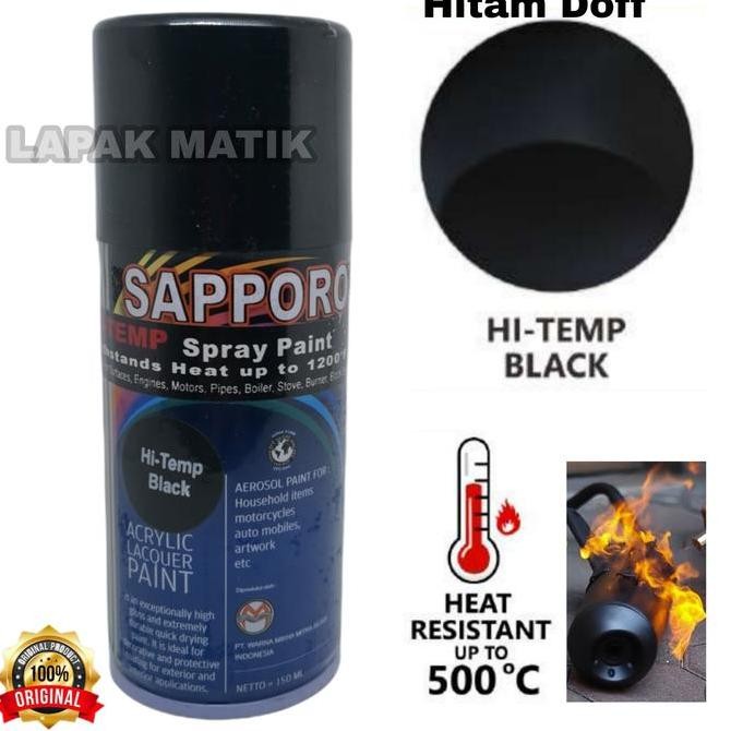 Pilok Sapporo Anti Panas HI TEMP HITAM BLACK DOFF 150ML