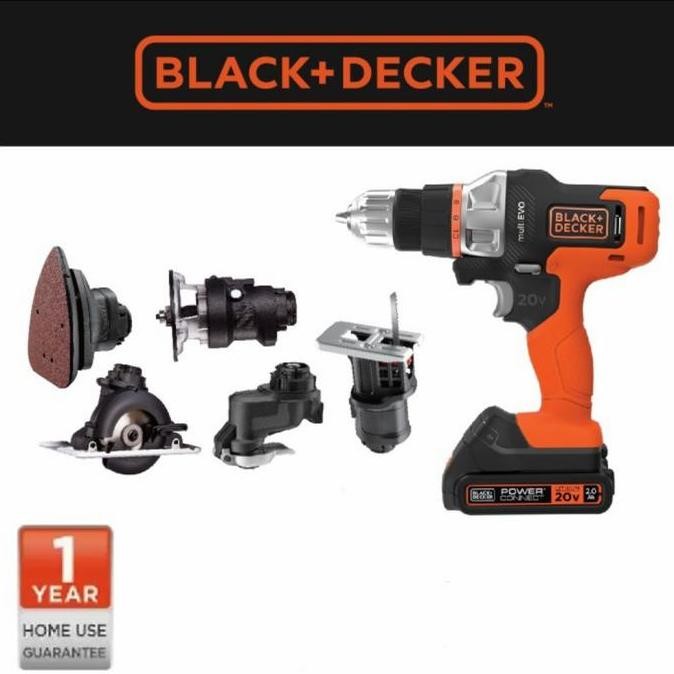 Bor Cordless MultiEvo Multifungsi 6 Tool Kit Black Decker Multi EVO186