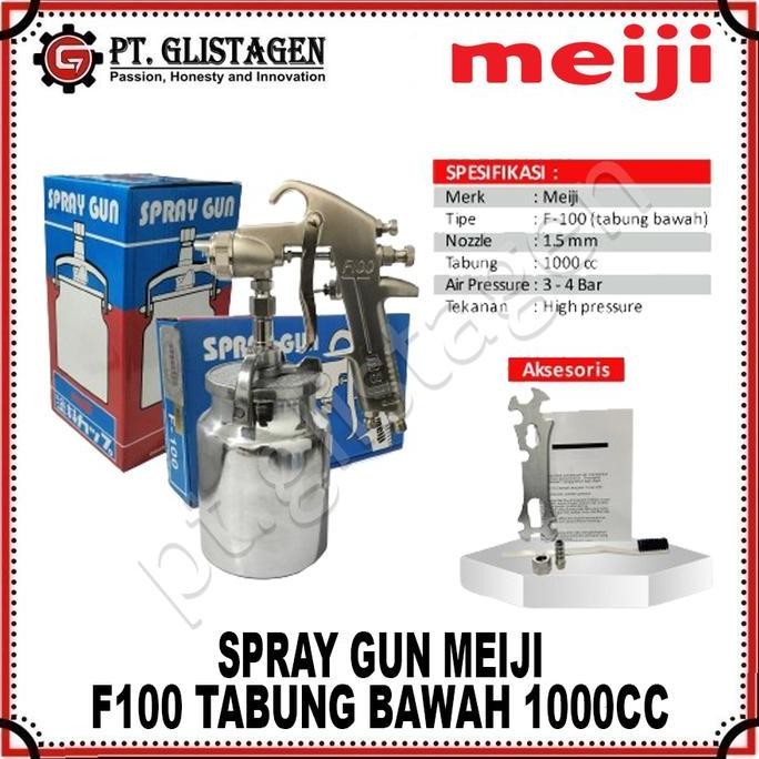 MEIJI F100 Mesin Cat Semprot Spray Gun F 100 S Tabung Bawah ORIGINAL