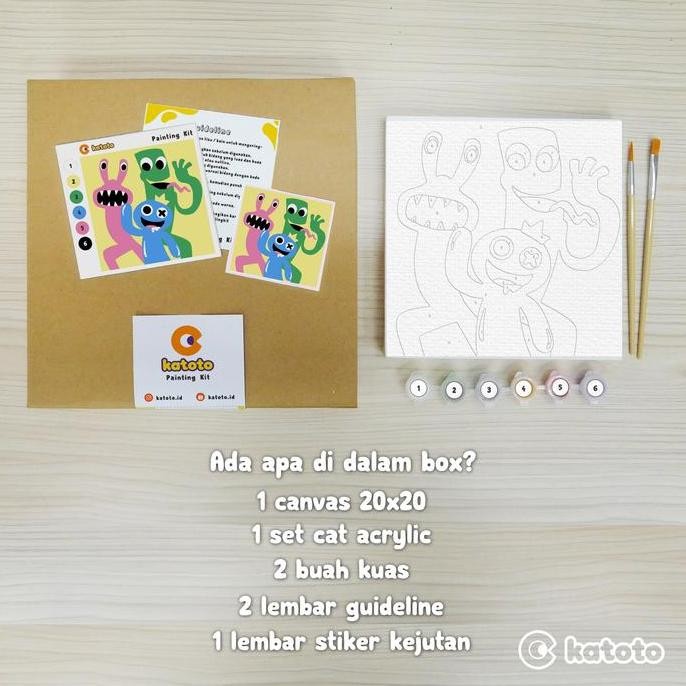 

RAINBOW FRIENDS PAINT BY NUMBERS SERIES. PAKET MELUKIS CANVAS KANVAS