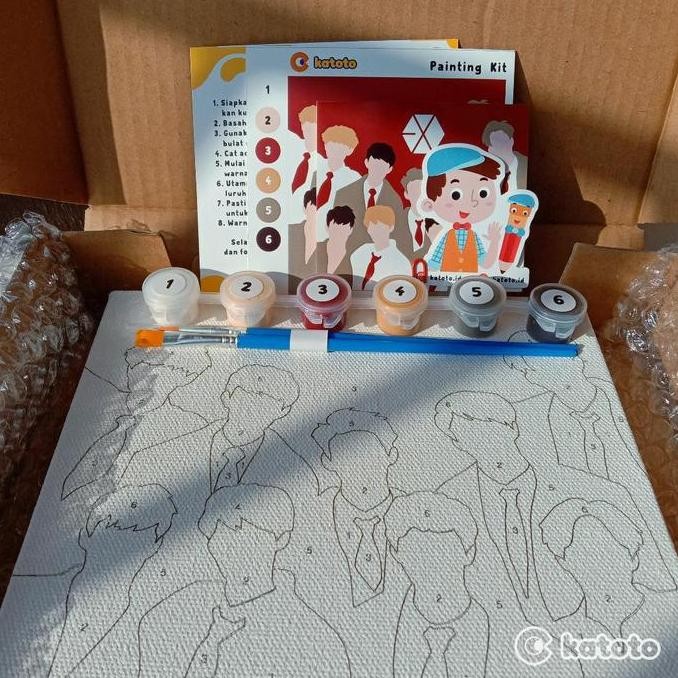 

PAINT BY NUMBERS EXO PAKET MELUKIS EXO PAINTING KIT AKRILIK CANVAS