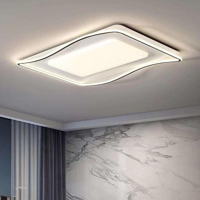 lampu plafon besar estetik big modern kotak panjang akrilik Rectangle