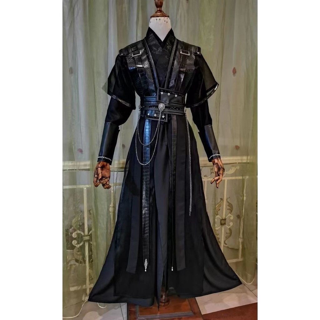 Male cosCostume Black Water He Xuan Gu Yun Mo Ran Xiao Ce An cos Traditional Chinese Style Hanfu Set