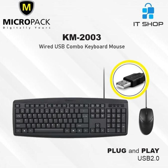 Micropack Wired Combo Keyboard Mouse KM-2003