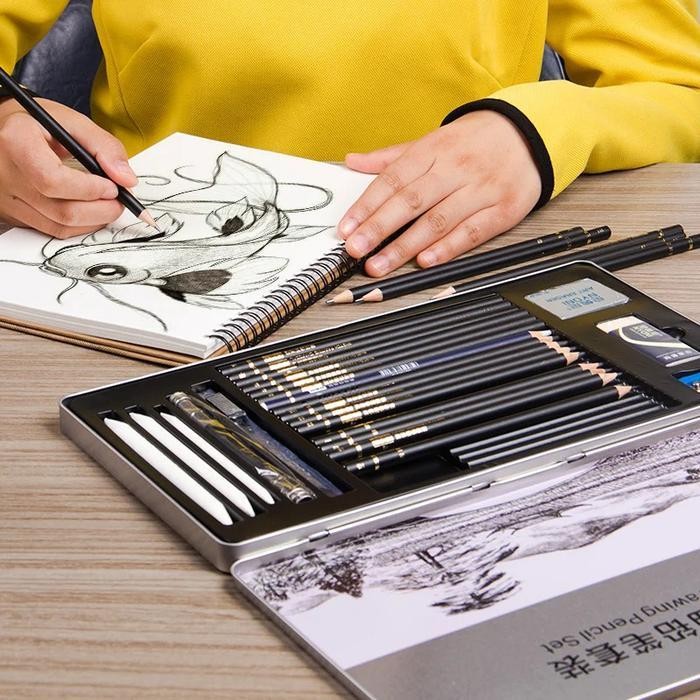 

Nyoni Drawing Pencil Gambar Set 29Pcs Metal Tin Box Pensil Gambar Lukis Sketsa Lengkap Paket Stationery Terlaris Best Quality 100% Original