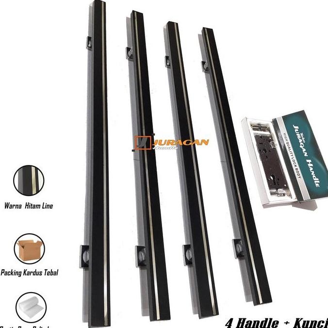 Gagang Pintu Satu Set 1 Meter - Handle Pintu Stainless Panjang - Pegangan Pintu Set Kunci