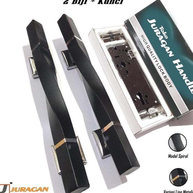 Pegangan Pintu Kayu 35 Cm - Handle Pintu Kamar Hitam Modern - Perangkat Kunci Dan Pintu Rumah