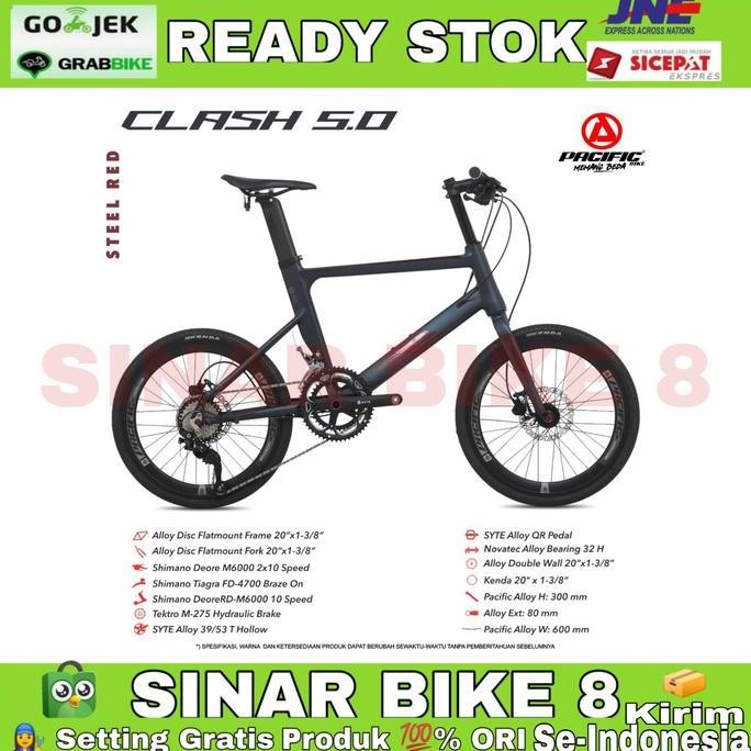 ready Sepeda Minivelo Pacific Clash 5.0 Alloy 2x10 Speed Rem Hidrolik