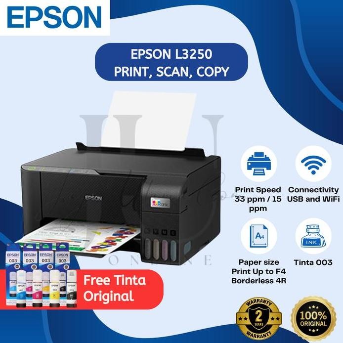 Printer Epson L3250 (Print, Scan, Copy Wifi) / L3216 (Print, Scan, Copy No Wifi) Original murah