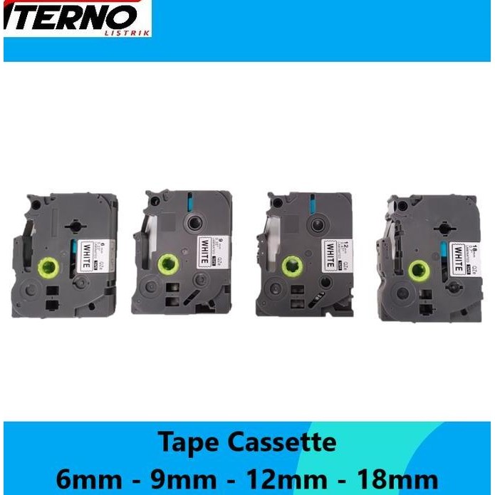 

Label Tape Cassette Compatible TZE-221 Brother 9mm Black On White murah