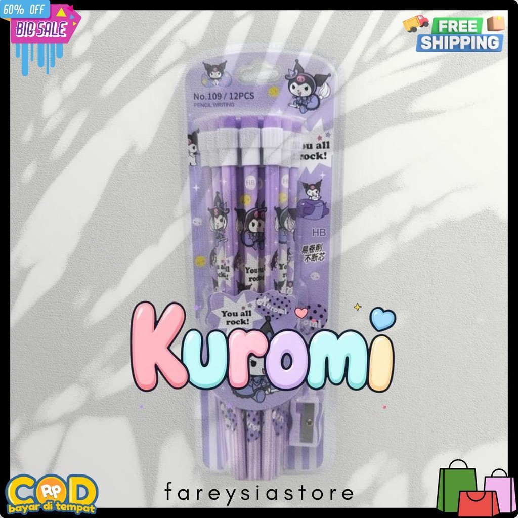 

12 Pcs Pensil Kartun Jepang / Pensil Anak Sekolah Lucu Extra Rautan Dan Tip Penghapus Flash Sale! Diskon Hingga 70%
