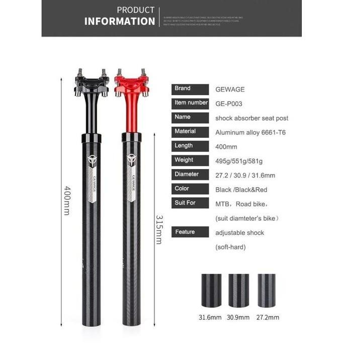 ready Seatpost Suspension Gewage Original Seatpost Suspensi Shock Absorber