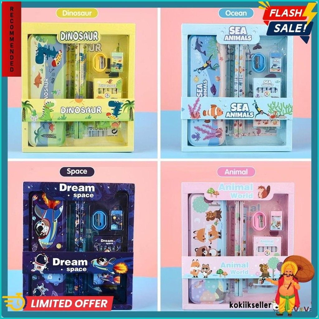 

Bevavar Kotak Pensil Anak Sd Kartun Stationery Set Lengkap Alat Tulis Set Diskon