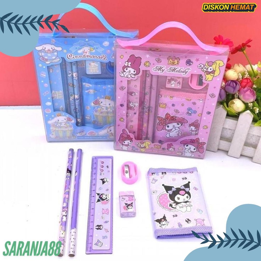 

7 In 1 Set Kotak Alat Tulis / Set Tempat Pensil Siswa / Tempat Pensil Kartun Set / Hadiah Untuk Anak-Anak Diskon Setengah Harga