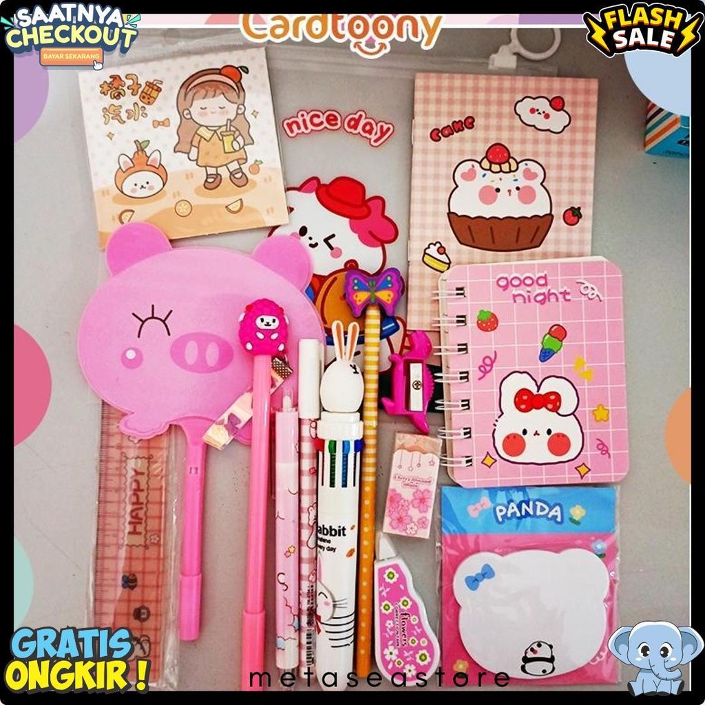 

Paket Alat Tulis Pulpen Stiker Memo Tempel Penghapus Pensil Buku Penggaris Rautan Stationery Set Flash Sale! Diskon Hingga 70%