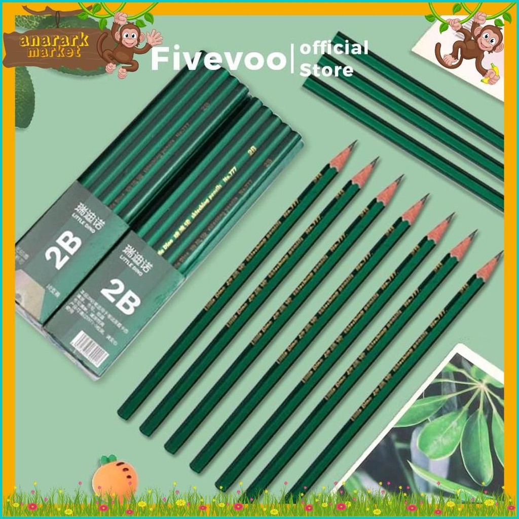

Fivevoo Pensil 2B Hb Pensil Tulis Sekolah 10 Pcs / Pensil Ujian / Pensil Sketsa /Charcoal Pensil Set Terlaris! Produk Ini Banyak Dicari