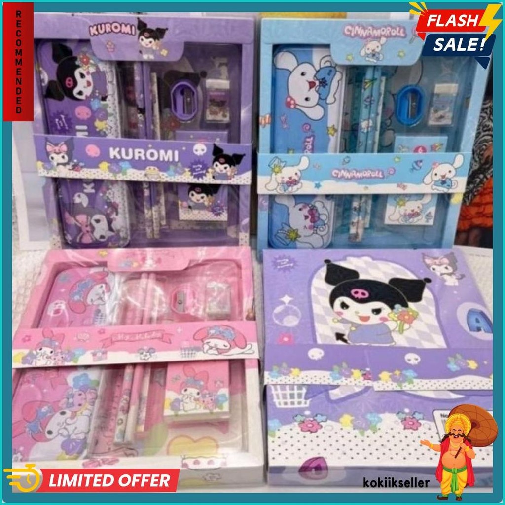 

Alat Tulis Set 6 In 1 Dan 7 In 1 Karakter Kuromi Murah Lucu / Kotak Pensil Anak Set Stationery Untuk Hadiah Anak Sekolah Sanrio Diskon