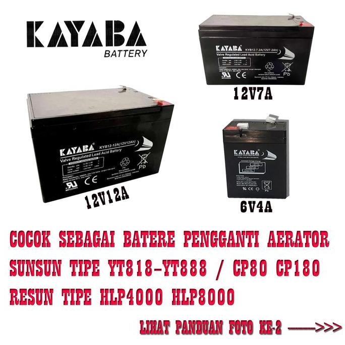 ACCU AKI KAYABA Batere Pengganti Aerator SUNSUN TIPE YT Dan CP Aerator Resun HLP Battery baterai Spa