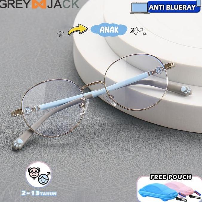 Grey Jack Kacamata Antiradiasi Blueray Gadget Anak Bahan Metal 6032