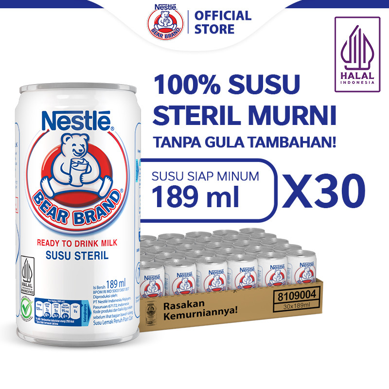 

BEAR BRAND Susu Kaleng Susu Beruang Susu Steril 189ml x 30 pcs