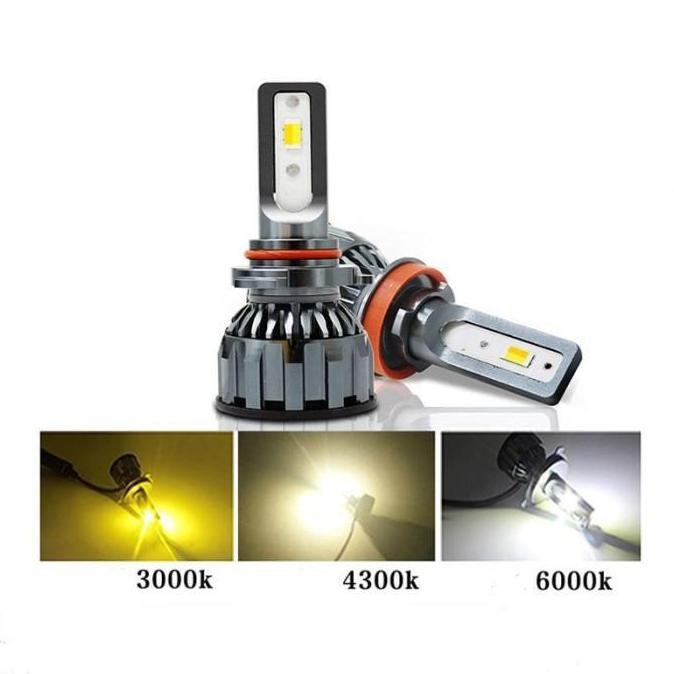 Lampu Foglamp 3 Warna LED H11 H8 H9 R048 Mobil Super Terang 6000K + Kuning Termurah