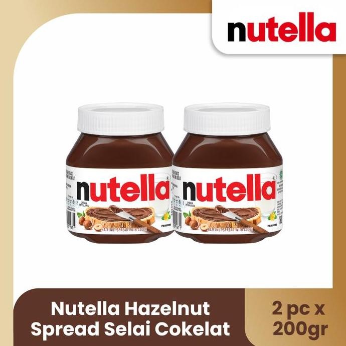 

Nutella Hazelnut Spread 200gr Twinpack Selai Cokelat Promo 2pcs Termurah