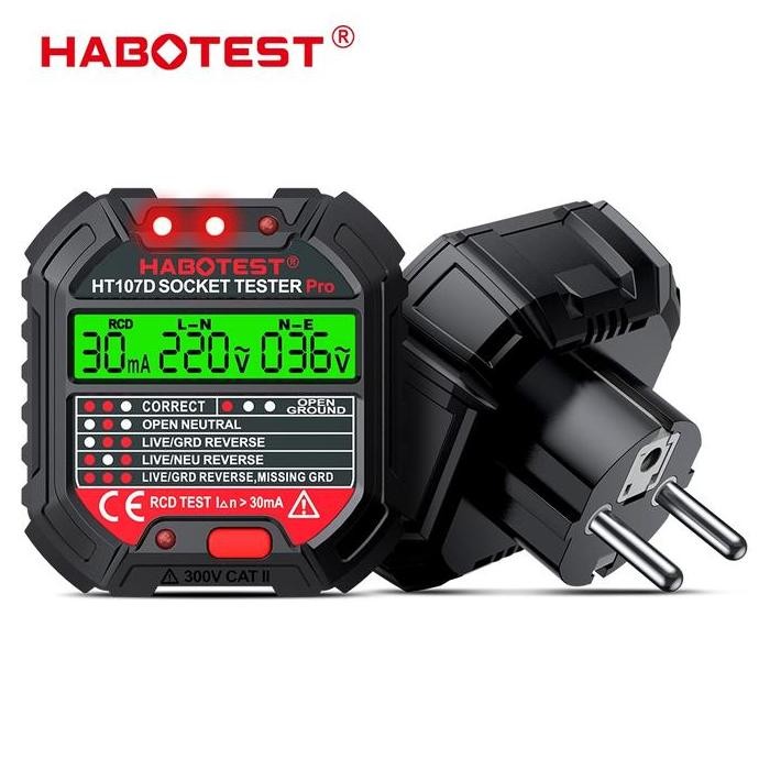 HABOTST HT107D DIGITAL SMART SOCKET TESTER DETECTOR VOLTAGE TEST ORI - HT107D ORIGINAL DAN TERPERCAY