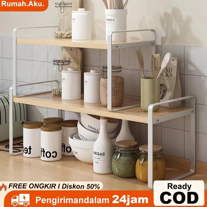 Rak Penyimpanan Lipat Serbaguna Meja Rak Meja Stationery Desktop Storage Rak Buku Kayu Rak Meja Kerj