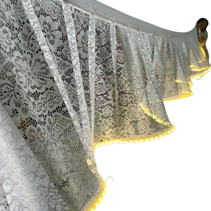 Skriting Lampu Kain Brukat (Hiasan Cafe,Gedung,Tenda Pernikahan) Terlaris Best Quality 100% Original