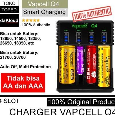 Sale Charger Vapcell Q4 4 Slot Untuk Baterai 18650 20700 26650 Li-Ion Original