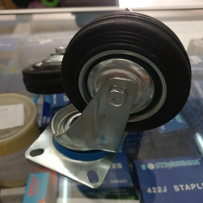 ;&;&;&;&] Roda karet 5 inch hidup trolley/Roda karet 5 inch etalase (harga 1pcs)