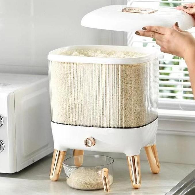 Rice Dispencer aesthetic / tempat beras rosegold / tempat beras /