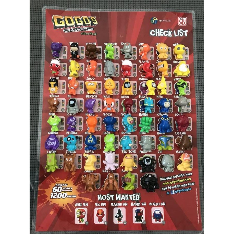 

Gogos crazy bones random pack (isi 5 biji)+tas+sticker