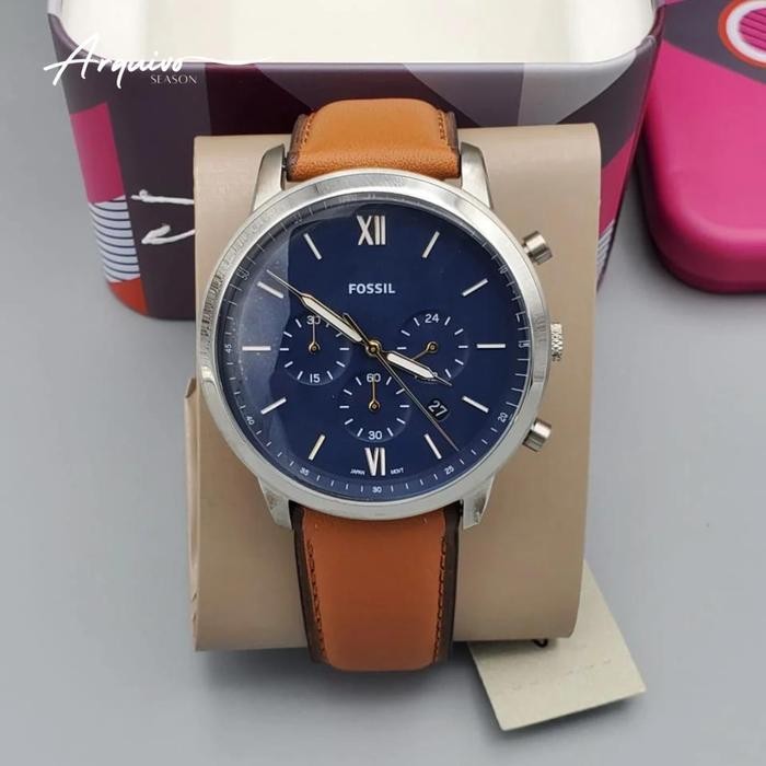 Jam Tangan Pria Fossil Neutra Chronograph Kulit Casual Original Fs5453