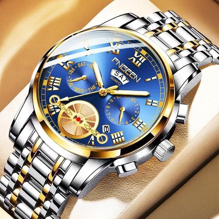 [Harga Promo] Jam Tangan Pria Bisnis Asli Tahan Air Premium Original Trendi Fashion Tourbillon Kuars