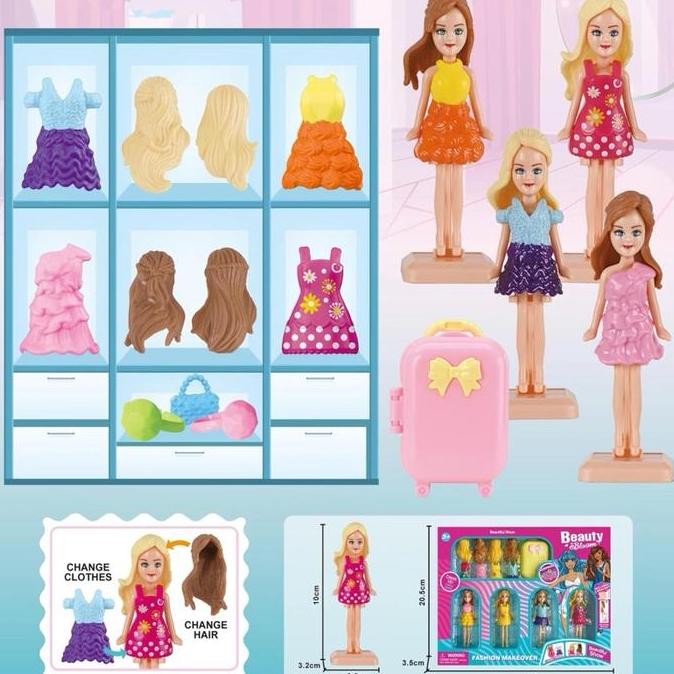 SIAP KIRIM BONEKA MINI DOLL BONGKAR PASANG BAJU & AKSESORIS BONEKA PEREMPUAN