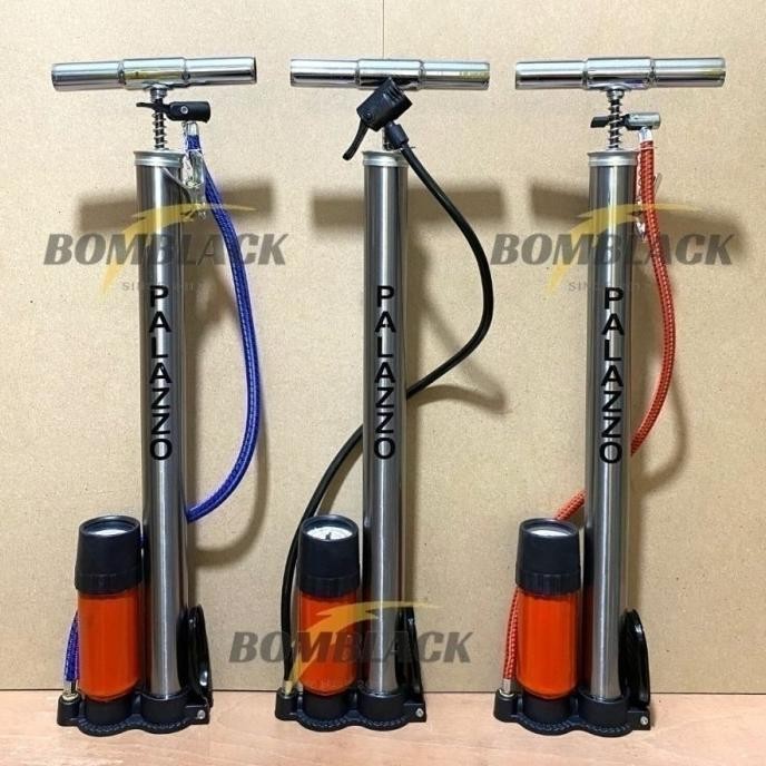 Baru - Pompa Sepeda dan Motor Mobil Bola Ban Roda Model Tabung Meter Manual pompa motor Pompa Ban Se