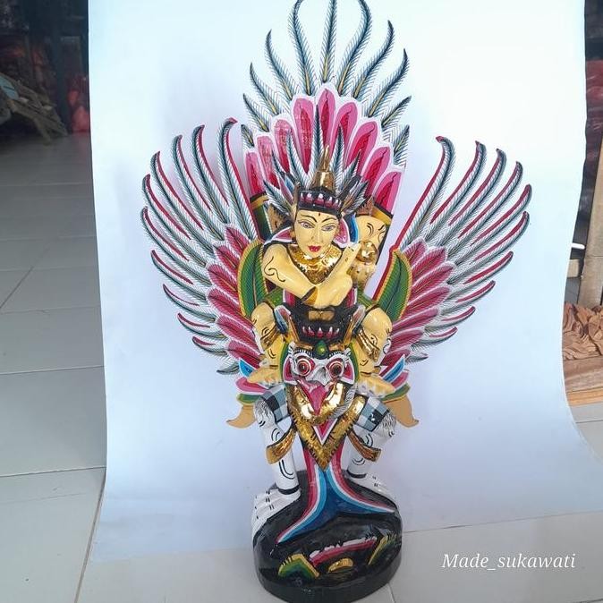 (:(:(:(] Patung Kayu GWK 54cm Garuda Wisnu kencana WARNA kerajinan ukiran handmade